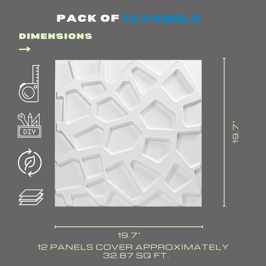 3D WALL PANEL ABSTRACT ( 12 PACK )