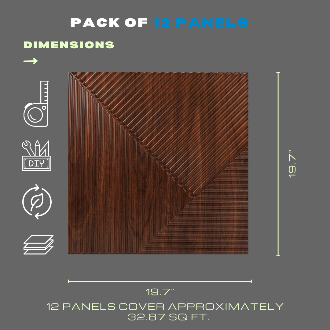 3D WALL PANEL WOODEN ( 12 PACK )