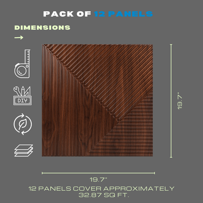 3D WALL PANEL WOODEN ( 12 PACK )