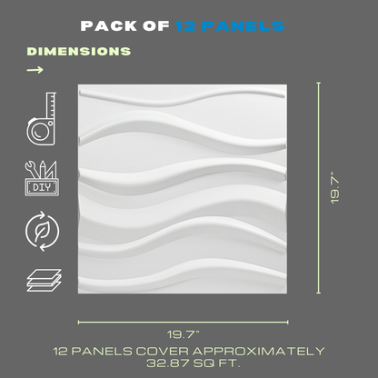 3D WALL PANEL WAVES ( 12 PACK )